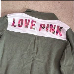 Pink three quarter zip